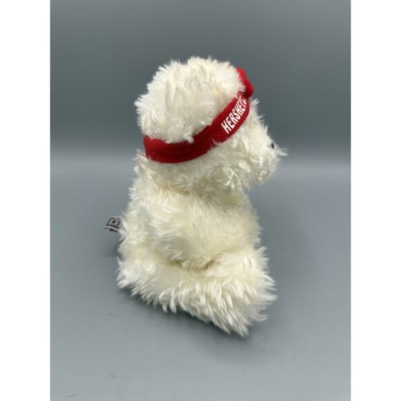 Hershey’s White Plush Teddy Bear with Red Headband Bow ~ 6” Stuffed Animal - Picture 2 of 5